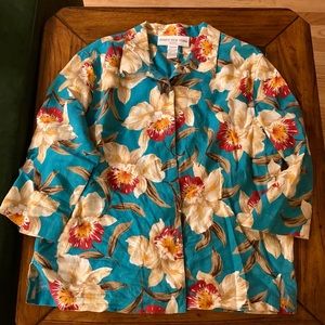 Jones New York vintage linen tropical top